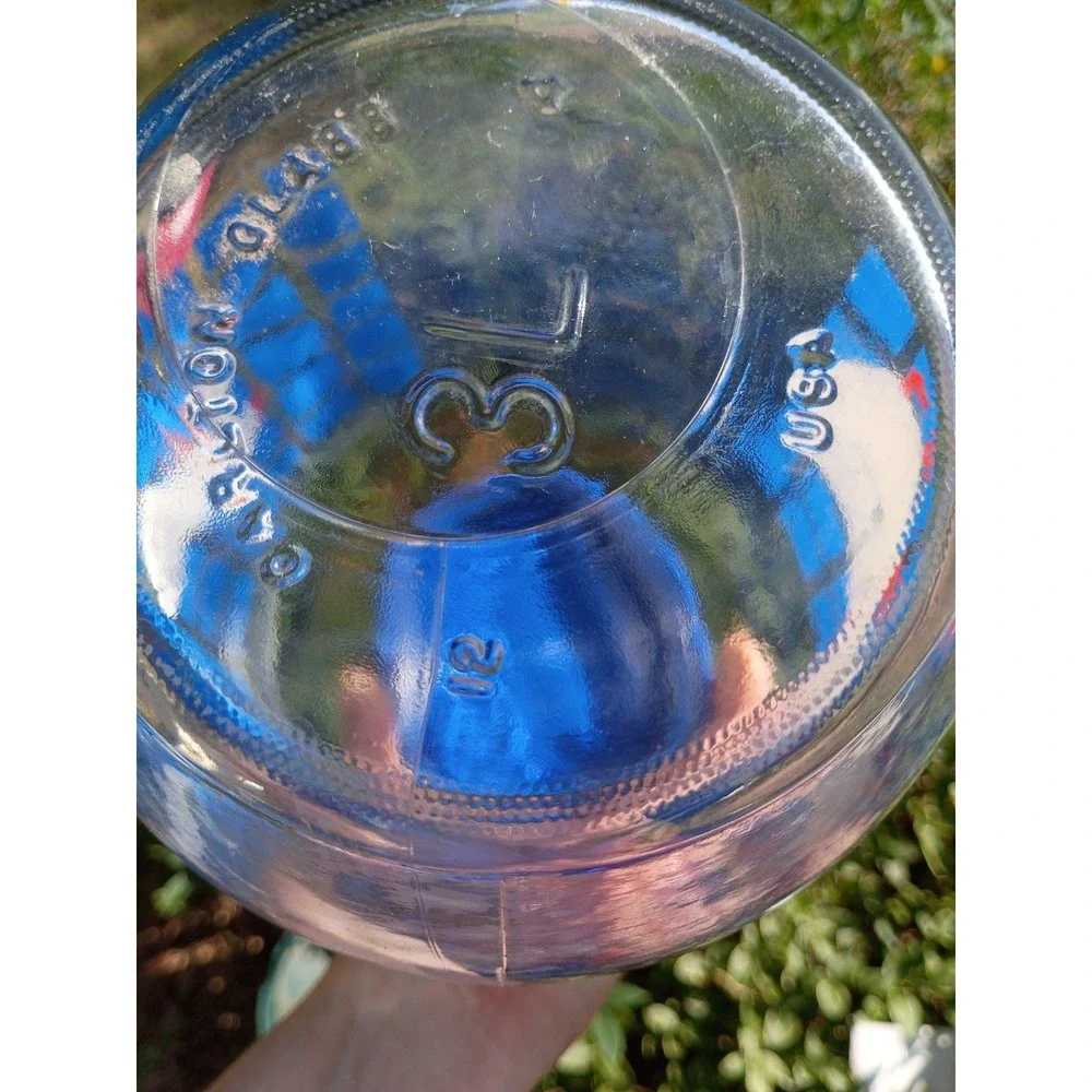 Carlton Glass Canister 3L collector Jar Vintage Geese Goose Duck Blue with Lid